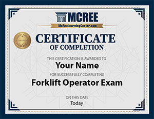 Forklift Operator Exam Mcree Learning Center